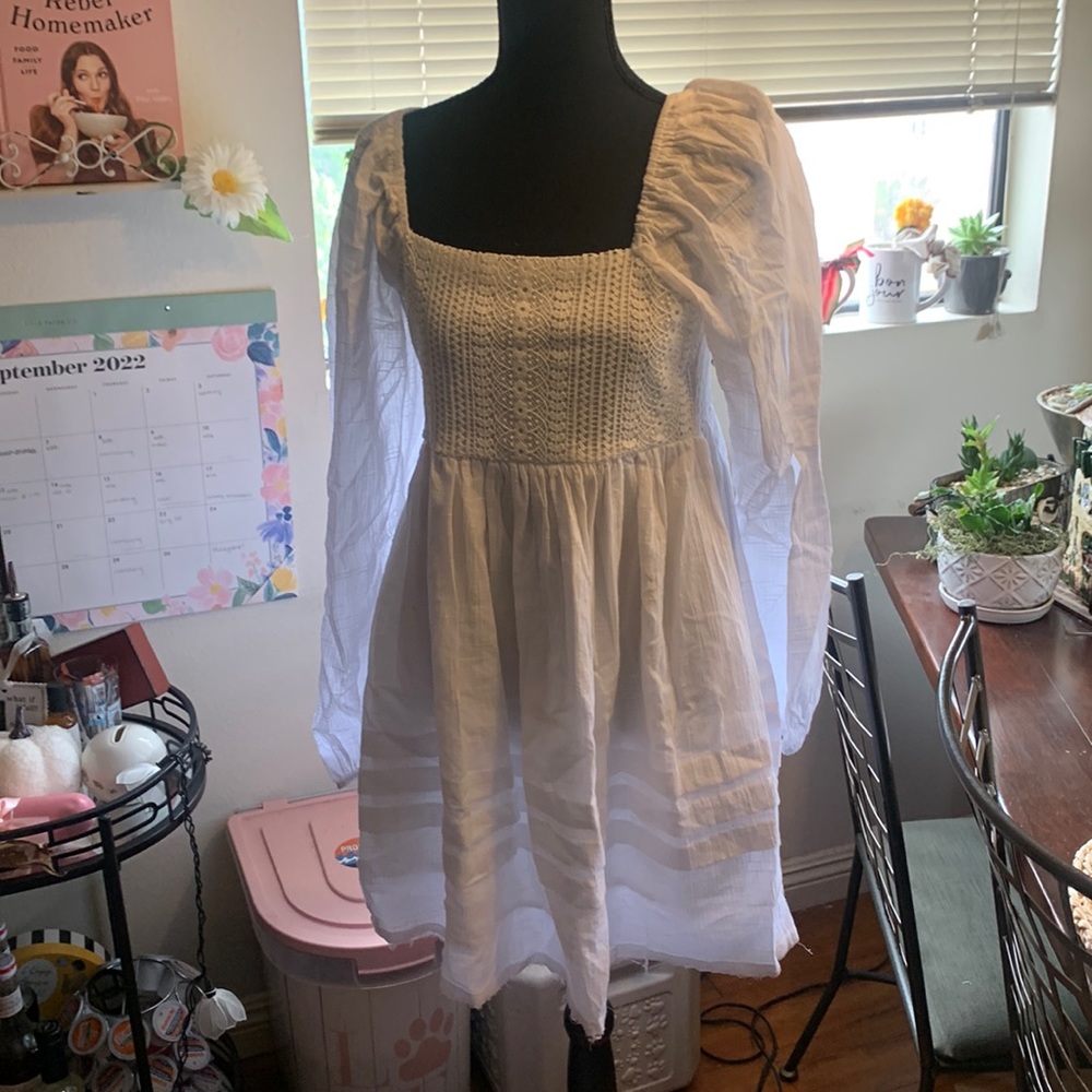 White Pink Lily Dress